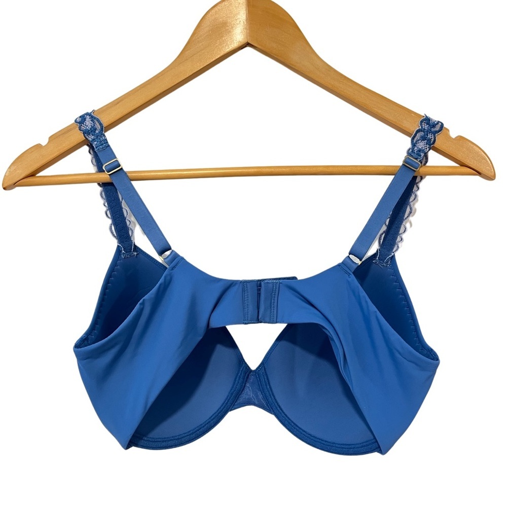Natori Pure Luxe Plunge T-Shirt Blue Bra 34D ($74) - Picture 3 of 6